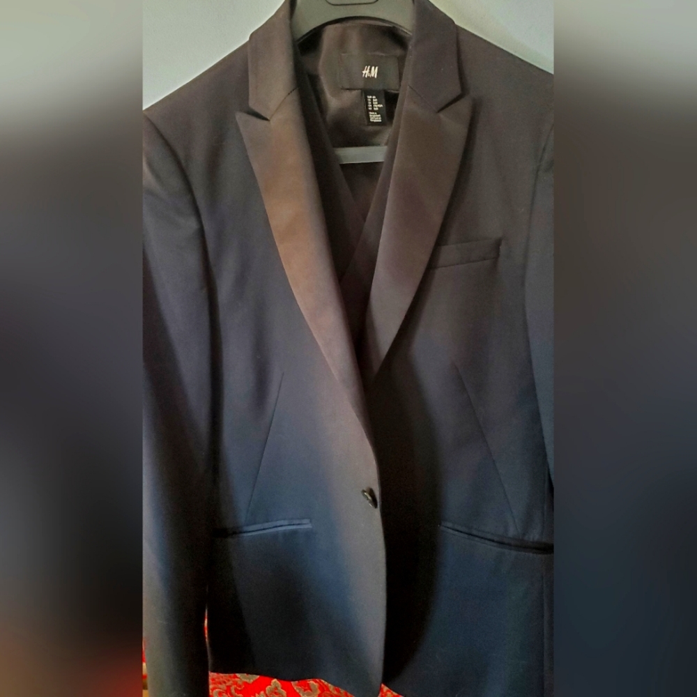 H&M black suit blazer and vest combo size 36R